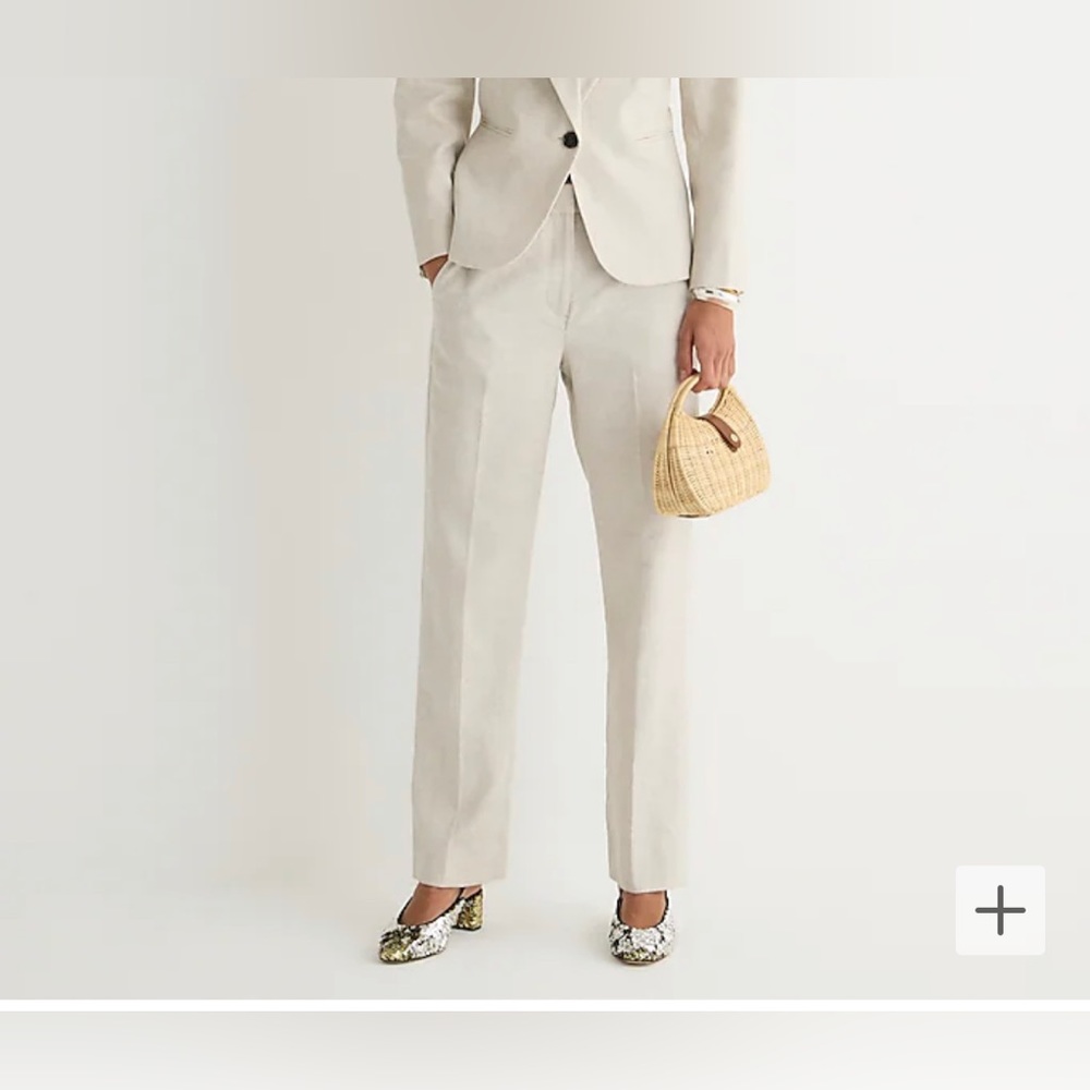Jcrew Kate straight-leg pant in stretch linen blend size 10